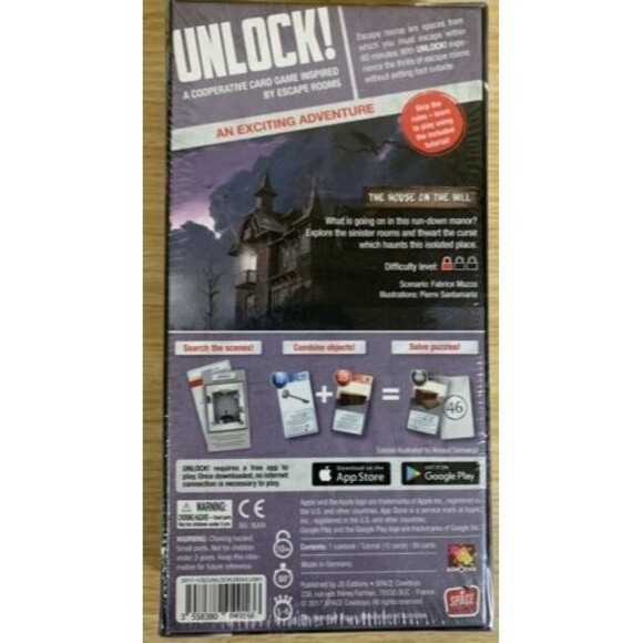Unlock! Mystery Adventures The House on the Hill Escape Adventure Card Game - Picture 2 of 7